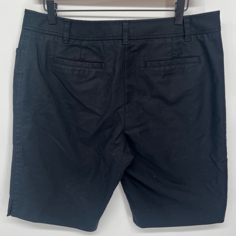 Charter Club Bermuda Shorts Women 12 Black Cotton Stretch Casual Classic Preppy - Picture 2 of 7